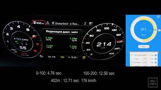 2016 Audi Q7 4M 3.0 TFSI 410 hp Stage 1 -  0-100, 100-200, 1/4 mile acceleration, dragy racelogic