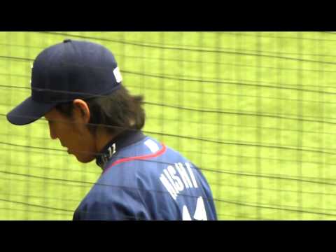 20130707　岸投手投球練習３　＠西武ドーム