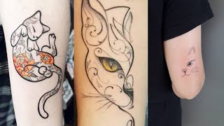 Top 20 + Charmig Cat Tattoo Design Ideas for 2022 | Cat lovers tattoos | Trending Tattoos Women.