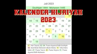 KALENDER HIJRIAH TAHUN 2023