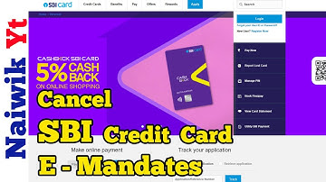 Cancel SBI Credit card  E-mandate for recurring Transactions
