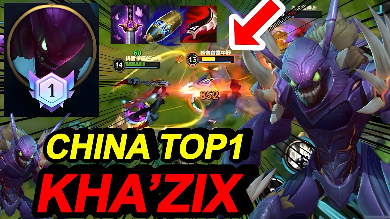 Wild Rift China Top1 Kha'Zix Jungle - Challenger Rank Gameplay - Build Rune - Solo Rank OP Champion