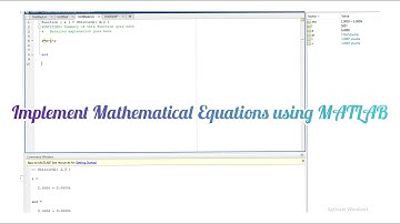 How to Implement Mathematical Equations in MATLAB | Lab 01