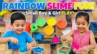 Fun Rainbow Slime Playtime for Kids! 🌟 Mixing Colors &amp; Making Fun Shapes with Clay