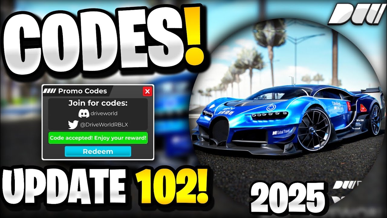 🔥*NEW* ALL WORKING UPDATE 102 CODES FOR DRIVE WORLD! ROBLOX DRIVE WORLD ...