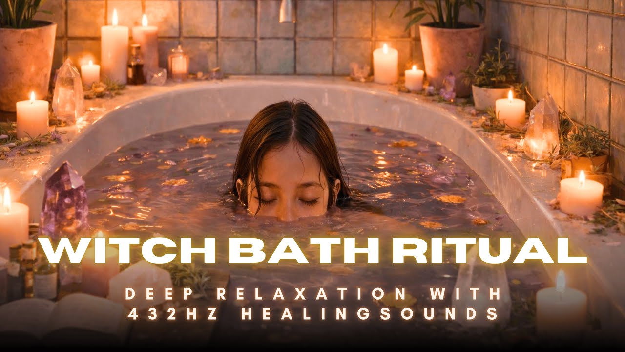 Witch Bath Ritual Meditation ✨432hz  Crystal Water Sounds, Singing Bowls & Deep Relaxation