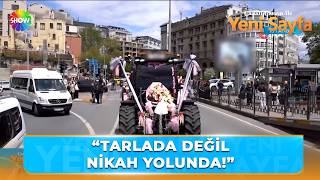 Pembe Traktör Gelin Arabası Oldu