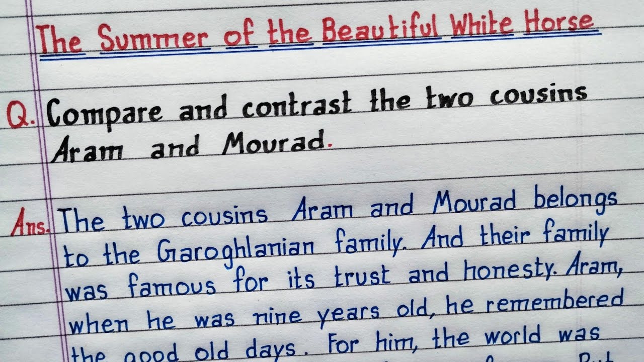 CBSE Class 11 English Important Questions on Snapshots Chapter 1  The  Summer of the Beautiful White Horse