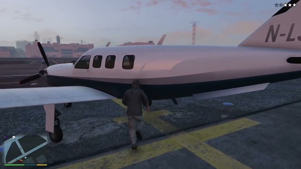 Trevor steals plane  to  fly  military base GTA5
