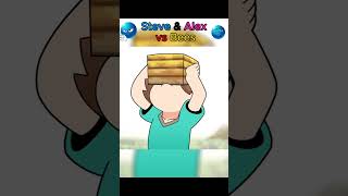 Steve and Alex vs Bees#minecraft#steve#alex