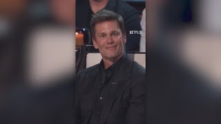 Tom Brady reacts to jokes during live Netflix roast