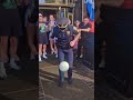 Boston police officer amazes Scotland fans with keepy up skills outside pub