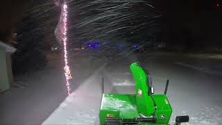 Night Time Snowblowing with a JD 1025R and a 47 HD Snowblower