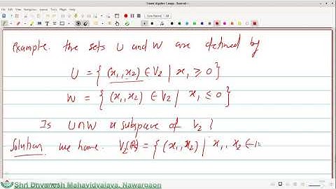 Vector Space : intersection and union of subspaces and examples