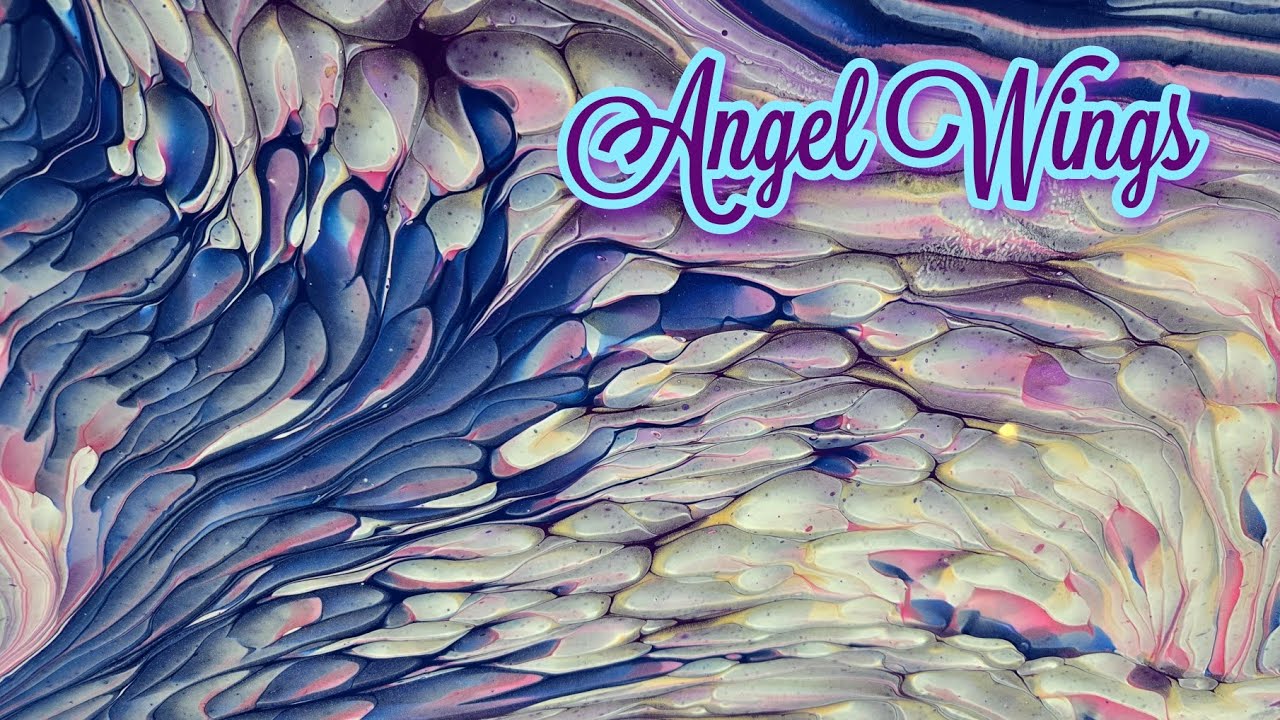 Angel Wings 💫  Amazing Details in this Acrylic Wandering Straight Pour!