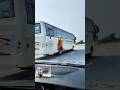 NEAT AND CLEAN WHITE COLOUR BUS ON HIGHWAY