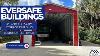 24x60 Metal RV Storage Building in Naples Florida- Real Customer Reviews by Eversafe Buildings.
