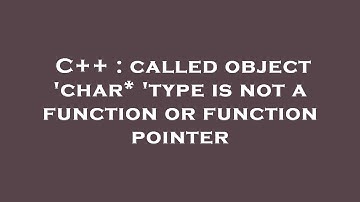 C++ : called object 