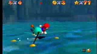 Mario rides a pond skater in Super Mario 64 screenshot 3