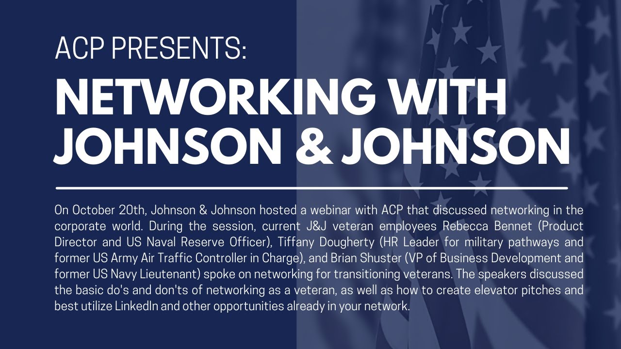 ACP Presents: Networking with Johnson and Johnson