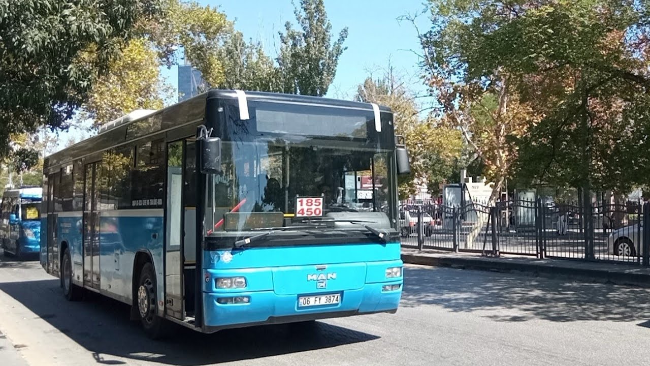 Ankara Özel Halk Otobüslerinde Son Kalan 2008 Man Lion's Classic ortadan ve önden seyir