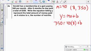 Writing Linear Equations   Context #2a
