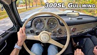 Driving The 1955 MercedesBenz 300SL Gullwing  The First Supercar Ever Made (POV Binaural Audio)