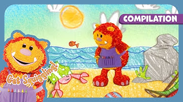 How to Draw a Beach Day | Get Squiggling! Compilation | 10+ mins