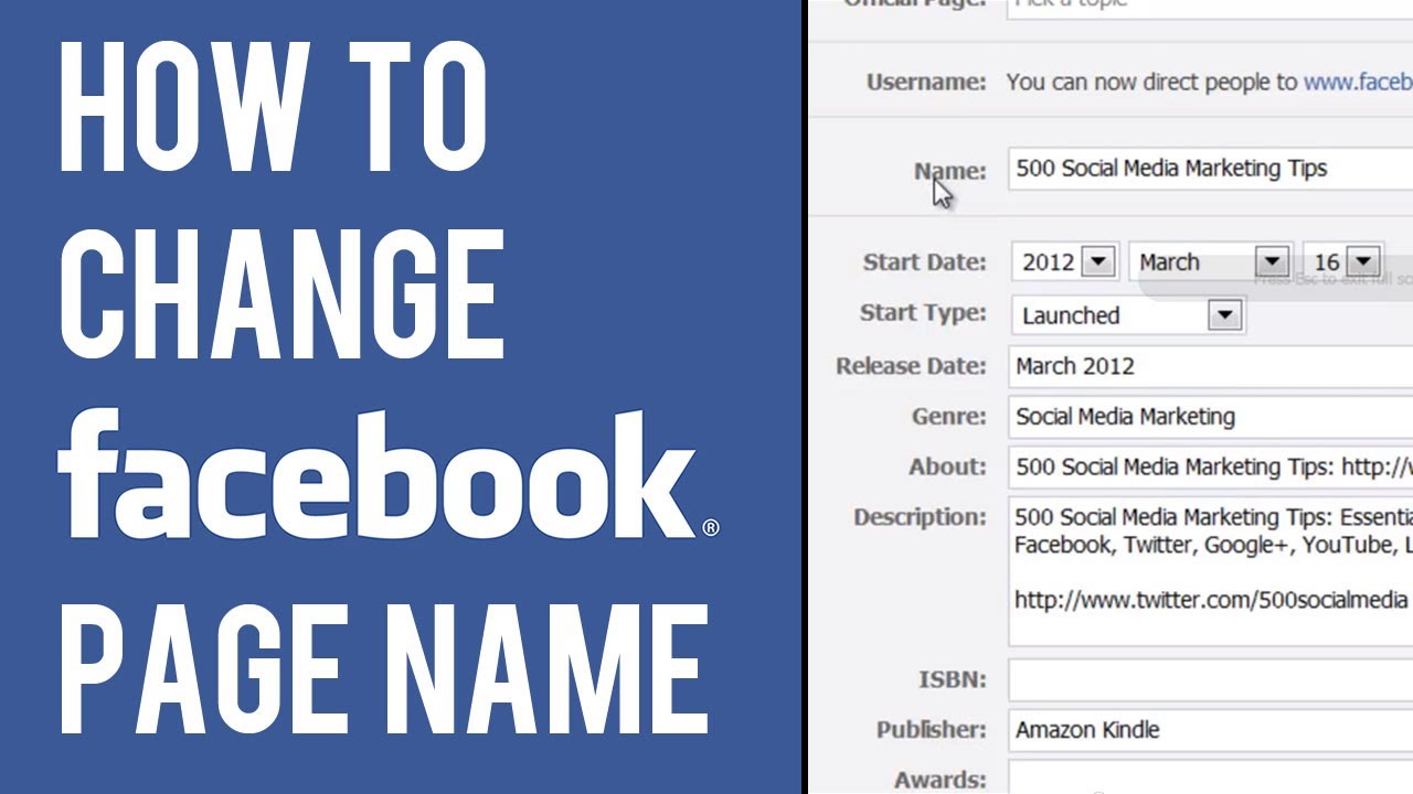 How to Change Facebook Page Name Edit Name of Facebook Business Page