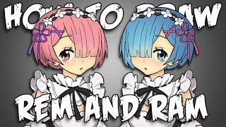 Draw Rem & Ram From Re:Zero Draw Rem & Ram From Re:Zero