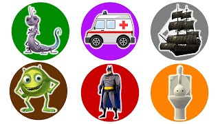 Spin Wheel, Randal Boggs, Ambulance, Kapal bajak Laut, Mike Wazowski, Batman, Skibidi Otamatone