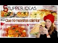 🌯Comidas para LLEVAR  al TRABAJO 👩‍💼 en TUPPER 🍱. Menú para 1 SEMANA. Platos Fríos.