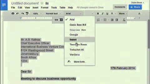 CAT 10-12 Using Google Docs - Documents- 2 Writing and Formatting a Business Letter