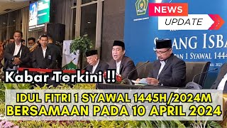 Penetapan Idul Fitri 1 Syawal 1445H Jatuh Bersamaan pada 10 April 2024
