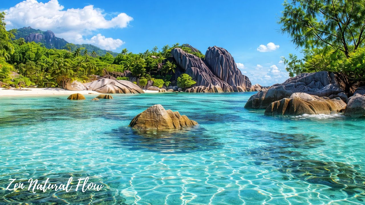 Relaxing Piano Music for Study & Meditation: Beautiful Ocean Waves & Blue Sea Coast