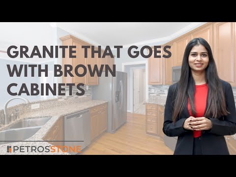 Top 10 Granite Colors That Go PERFECTLY with Brown Cabinets! - video from Petrosstone