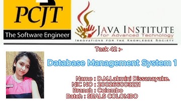 Question Set 42 | Database Management System | Java Institute