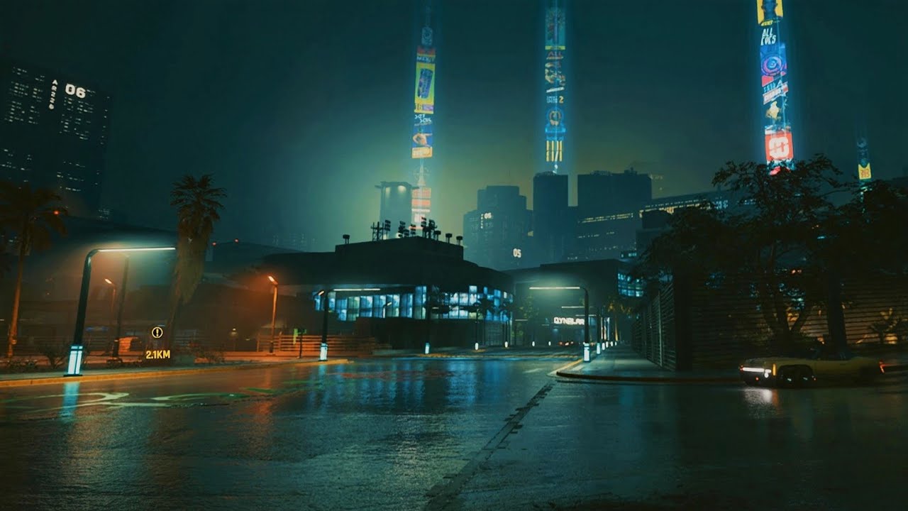 CyberPunk 2077- A quiet drive on a rainy night. ULTRA RTX SETTINGS