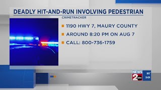 Deadly hit-and-run involving pedestrian in Maury County