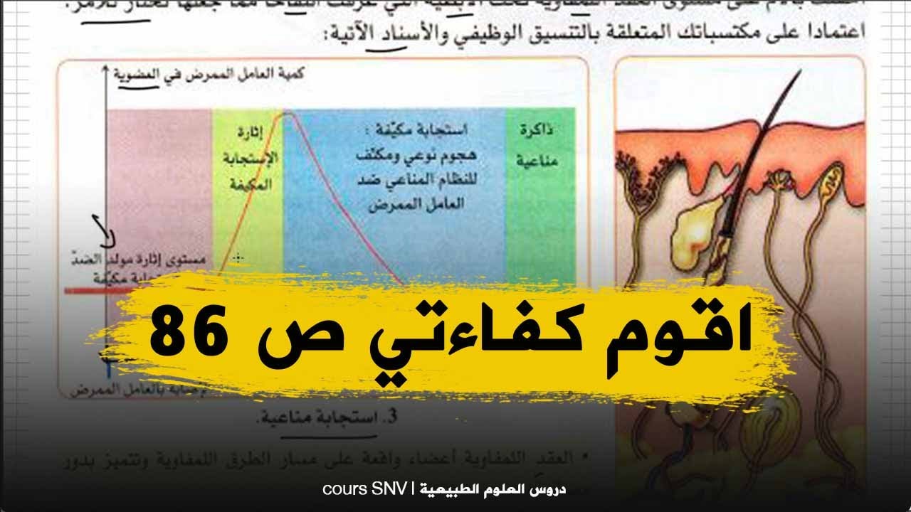 اقوم كفاءتي ص 86 من الكتاب المدرسي علوم طبيعية للسنة الرابعة متوسط الجيل الثاني