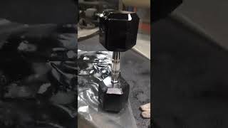 Dumbbell Sextavado Pintado Pegada Cromada 12kg -POSEIDON FITNESS®