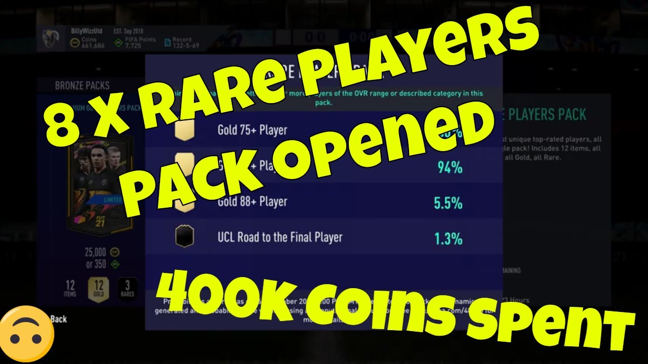 FUT 21 8 x Rare Gold Players Pack Opening (400,000 Coins or 8000