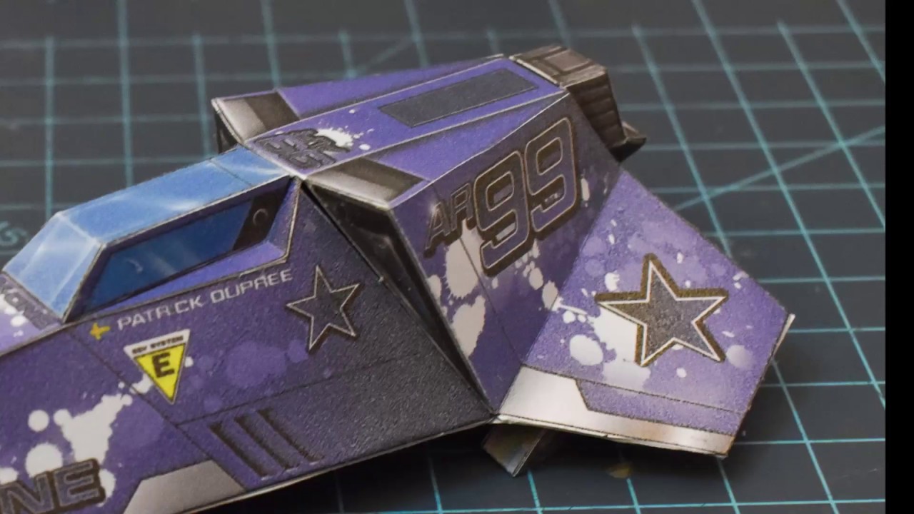 Luxus X-One Spaceship Paper Model Timelapse