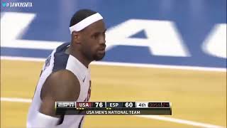 LeBron James, Kobe Bryant, Kevin Durant, Carmelo Anthony DESTROY Spain vs Team USA Full Highlights