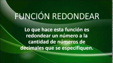 TUTORIAL DE EXCEL: FUNCIÓN REDONDEAR
