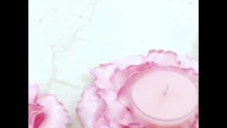 Wistrious| Clay peony tea- light candle holder Diy Clay Incense Holder Clay Lotus Flower Decor Tea Light Holder Tutorial Polymer Clay Diy