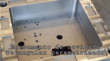 Fresamento de cavidade retangular, Programa Parametrizado comando Fanuc, aula teórica e pratica!!