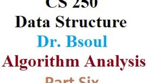 CS 250 Dr Bsoul Algorithm Analysis Part Six Section 3