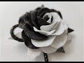 Двухцветная Роза из Глиттерного Фоамирана
