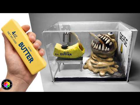 Creating the TRUE ORIGIN of the BUTTER SQUISHY... 🧈 Butter Playdough Diorama | PlastiVerse